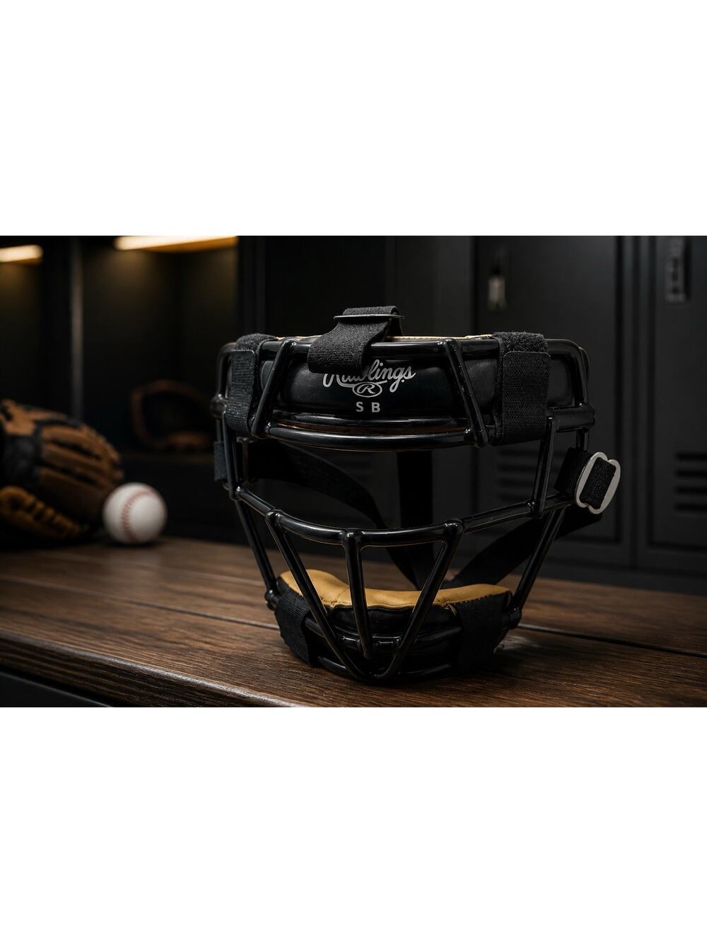 Vintage Rawlings Catcher Ampa Mask Black Wire Frame Padding Baseball Softball